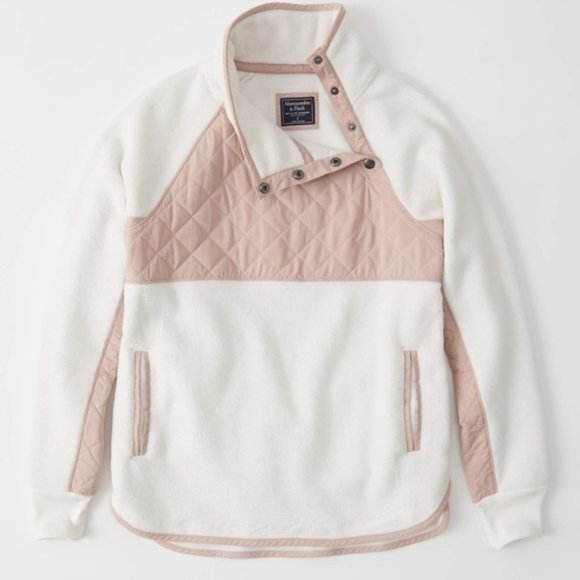 Abercrombie & Fitch Tops - Abercrombie & Fitch White Asymmetrical Fleece S